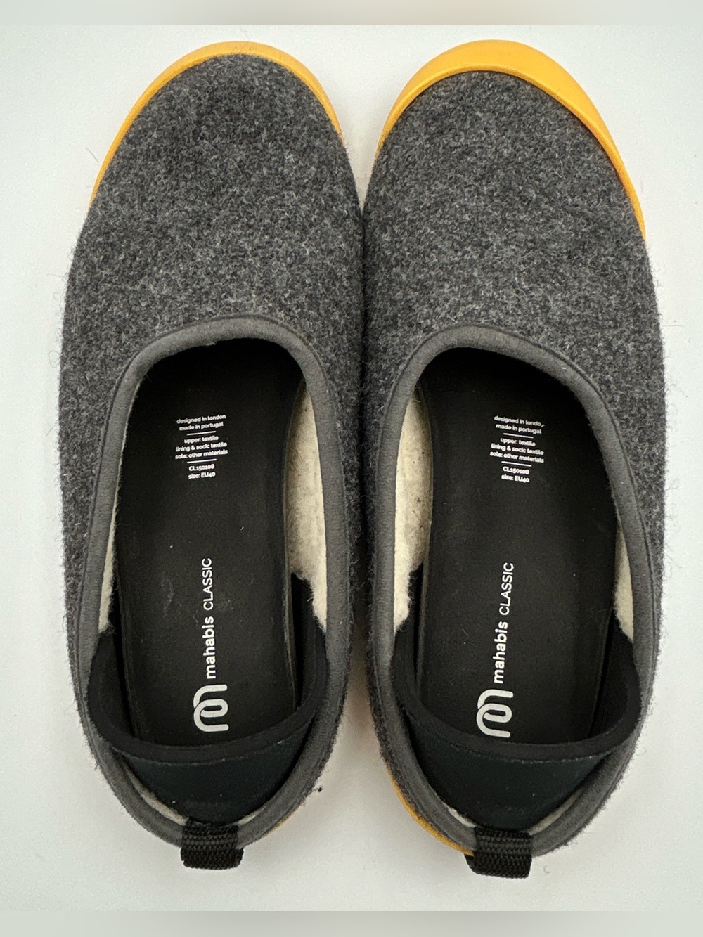 MAHABIS Classic Slippers US Size 8.5/9 Slip On Loafer Indoor Outdoor Gray Felt - Picture 7 of 13